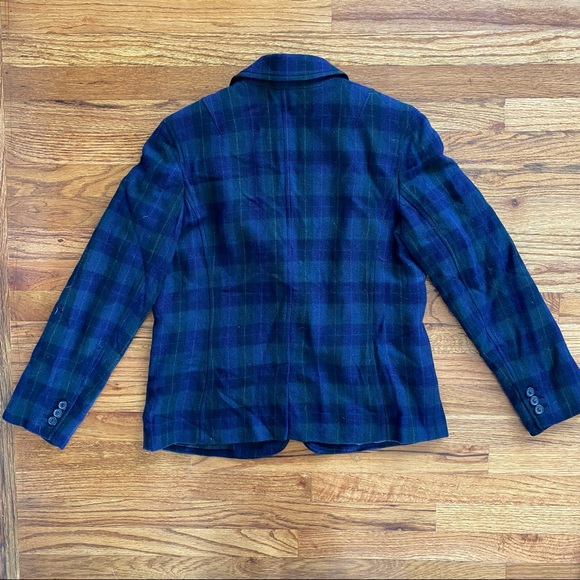 Liz Claiborne Blue Plaid Blazer Jacket Size Medium - Picture 4 of 4
